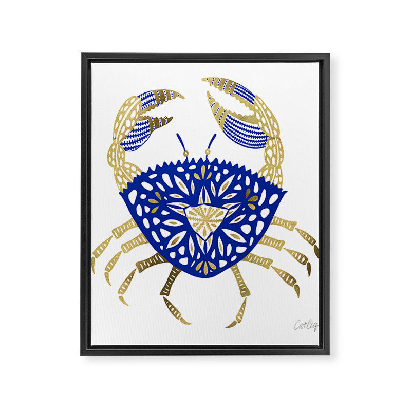 Crab - Navy & Gold Framed Canvas Print Gallery Image 8