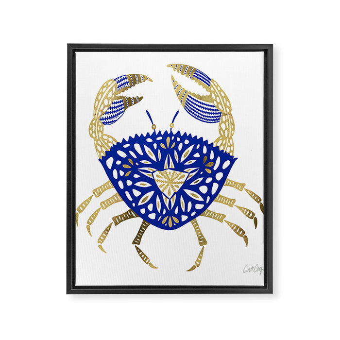 Crab - Navy & Gold Framed Canvas Print Gallery Image 1