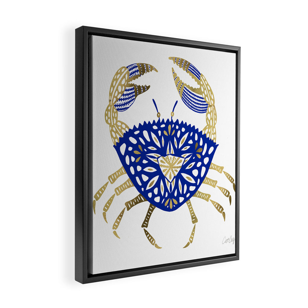 Crab - Navy & Gold Framed Canvas Print Gallery Image 2