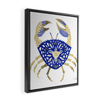 Crab - Navy & Gold Framed Canvas Print Gallery Image 2