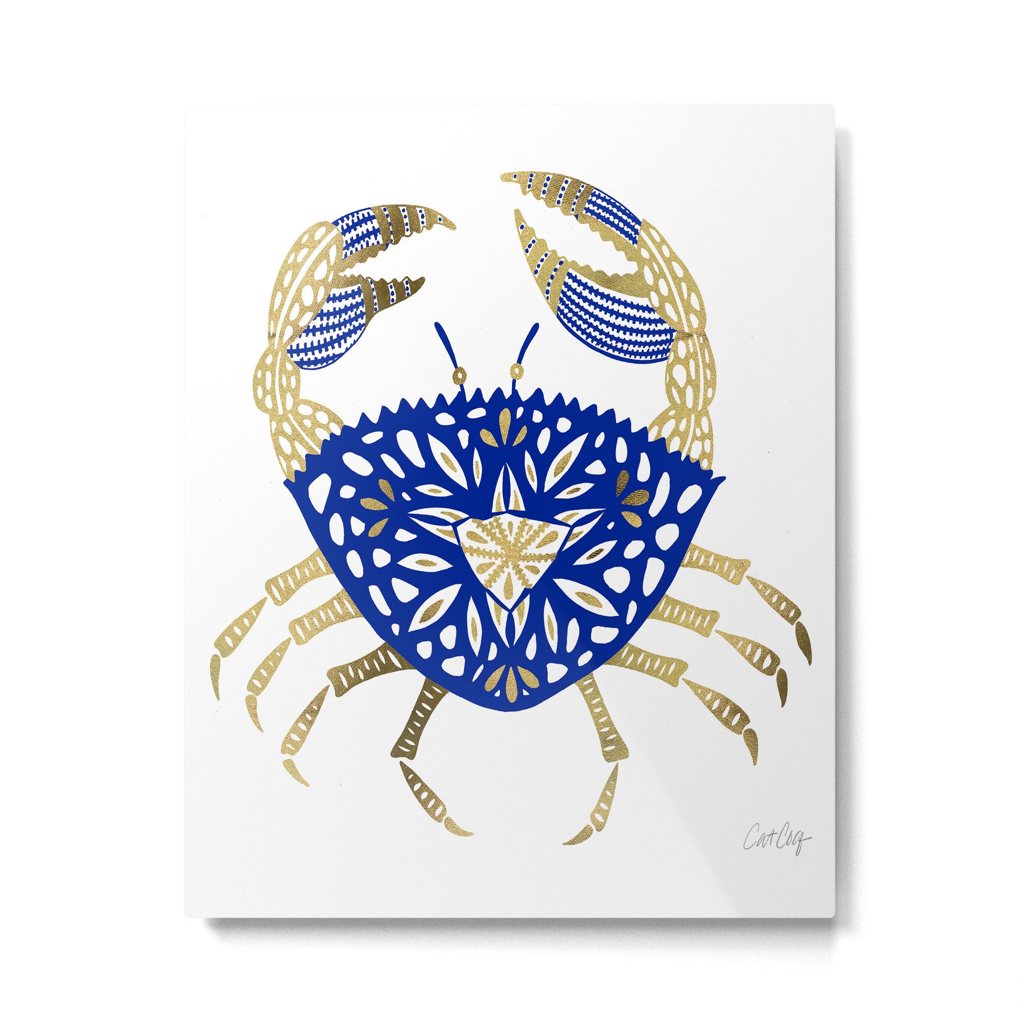 Crab - Navy & Gold Metal Print Gallery Image 6
