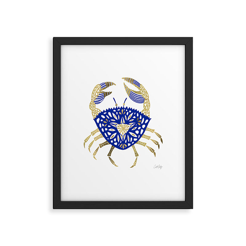 Crab - Navy & Gold Framed Art Print Gallery Image 6