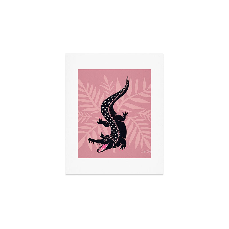 Crocodile - Dusty Rose Palette Art Print Gallery Image 1