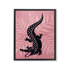 Crocodile - Dusty Rose Palette Framed Canvas Print Gallery Image 8