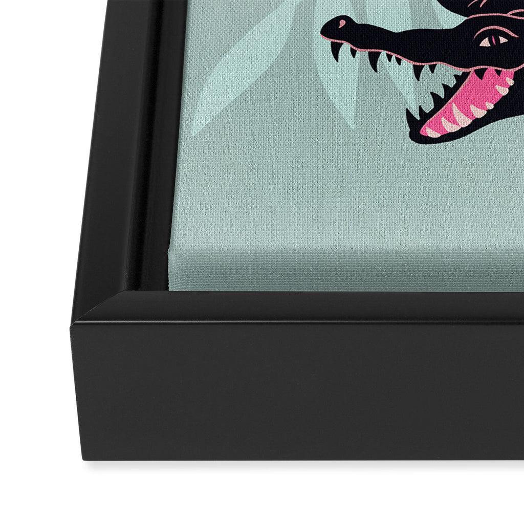 Crocodile - Mint Framed Canvas Print Gallery Image 3
