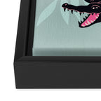 Crocodile - Mint Framed Canvas Print Gallery Image 3