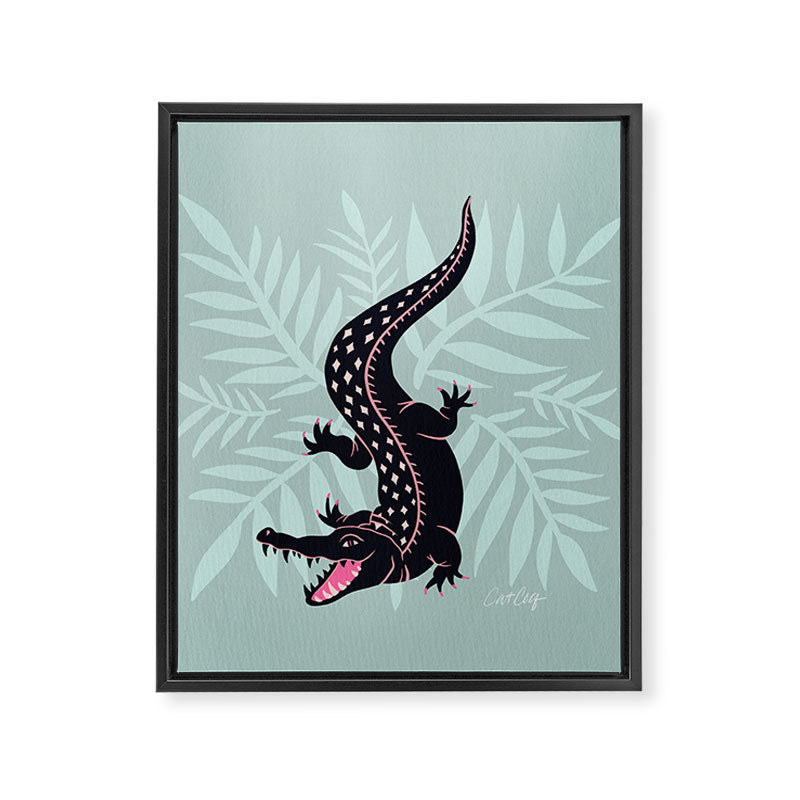 Crocodile - Mint Framed Canvas Print Gallery Image 8