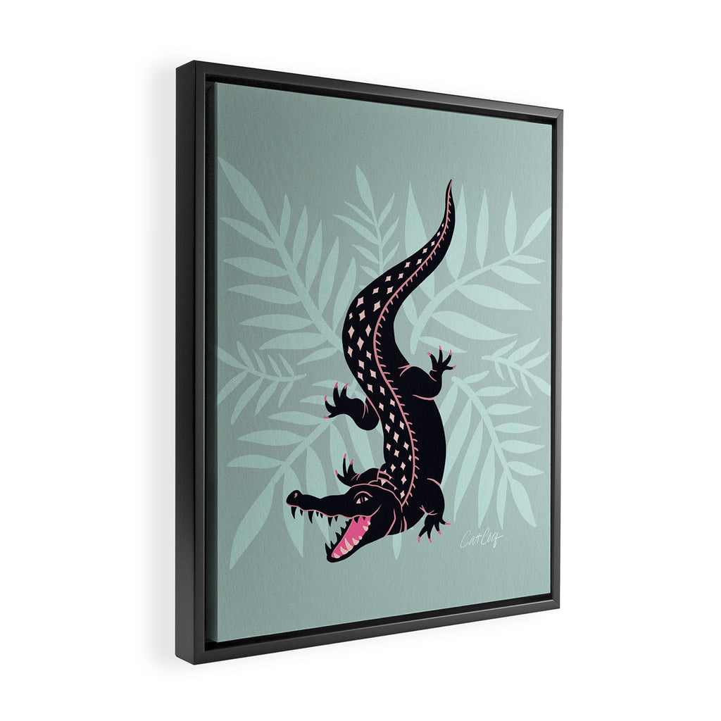 Crocodile - Mint Framed Canvas Print Gallery Image 2