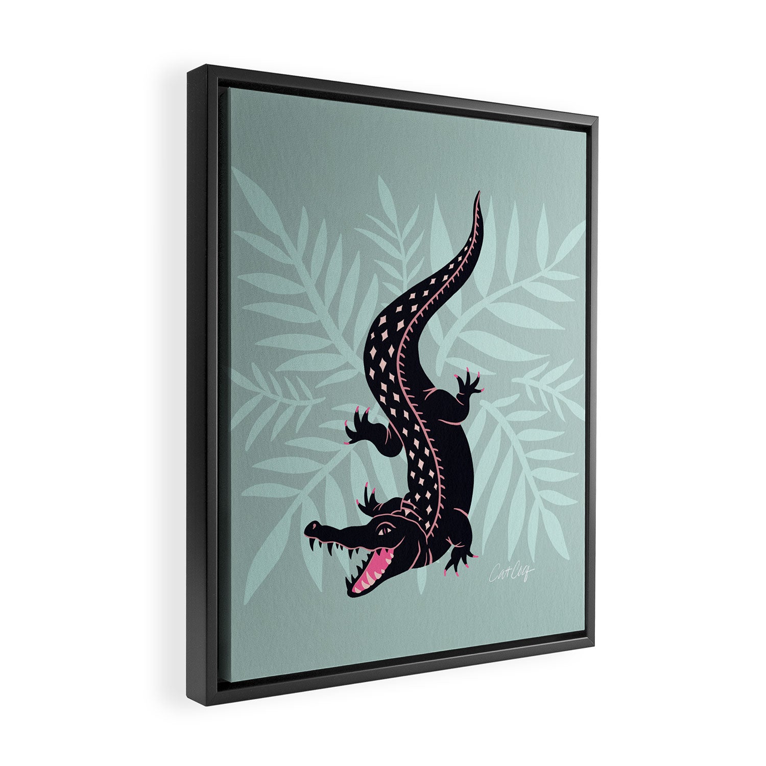 Crocodile - Mint Framed Canvas Print Gallery Image 2