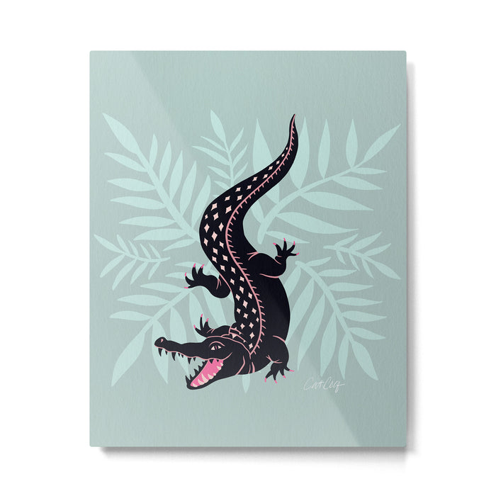 Crocodile - Mint Metal Print Gallery Image 1