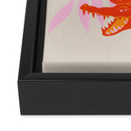 Crocodile - Orange & Pink Framed Canvas Print Gallery Image 3