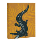 Crocodile - Teal & Ochre Canvas Print Gallery Image 8