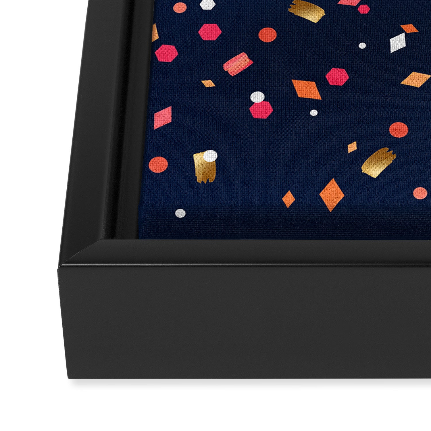 Cue the Confetti - Navy Palette Framed Canvas Print Gallery Image 3