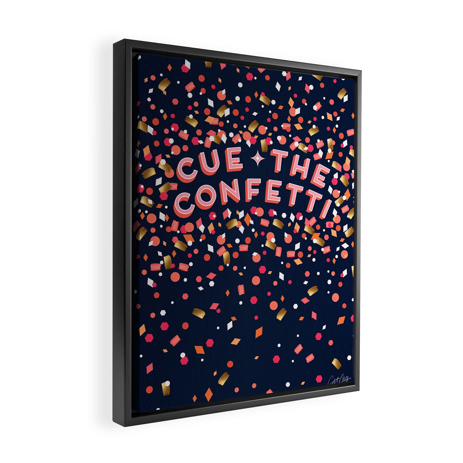 Cue the Confetti - Navy Palette Framed Canvas Print Gallery Image 2