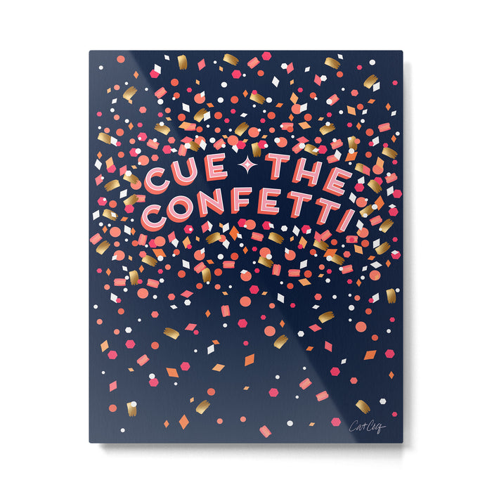 Cue the Confetti - Navy Palette Metal Print Gallery Image 1