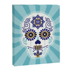DÃ­a de Muertos â¢ Mexican Sugar Skull - Baby Blue Palette Canvas Print Gallery Image 6