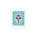 DÃ­a de Muertos â¢ Mexican Sugar Skull - Baby Blue Palette Art Print Gallery Image 1