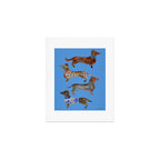 Dachshunds - Cornflower Blue Palette Art Print Gallery Image 1