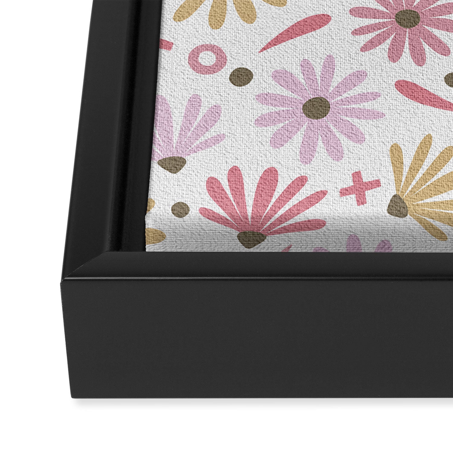 Daisies - Blush & Gold Framed Canvas Print Gallery Image 3