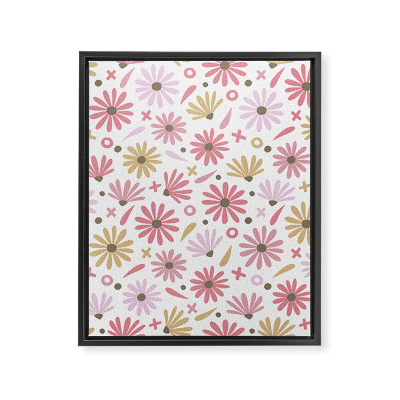 Daisies - Blush & Gold Framed Canvas Print Gallery Image 8