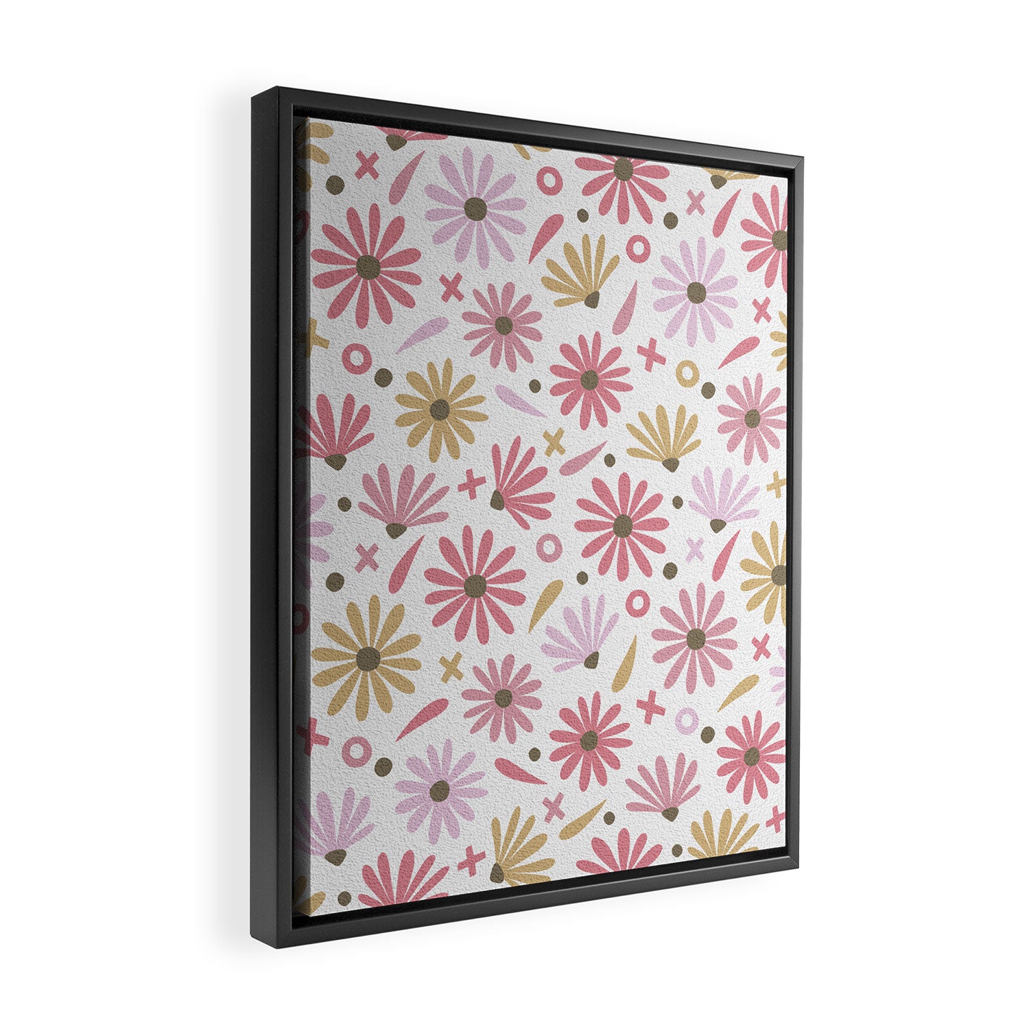 Daisies - Blush & Gold Framed Canvas Print Gallery Image 2
