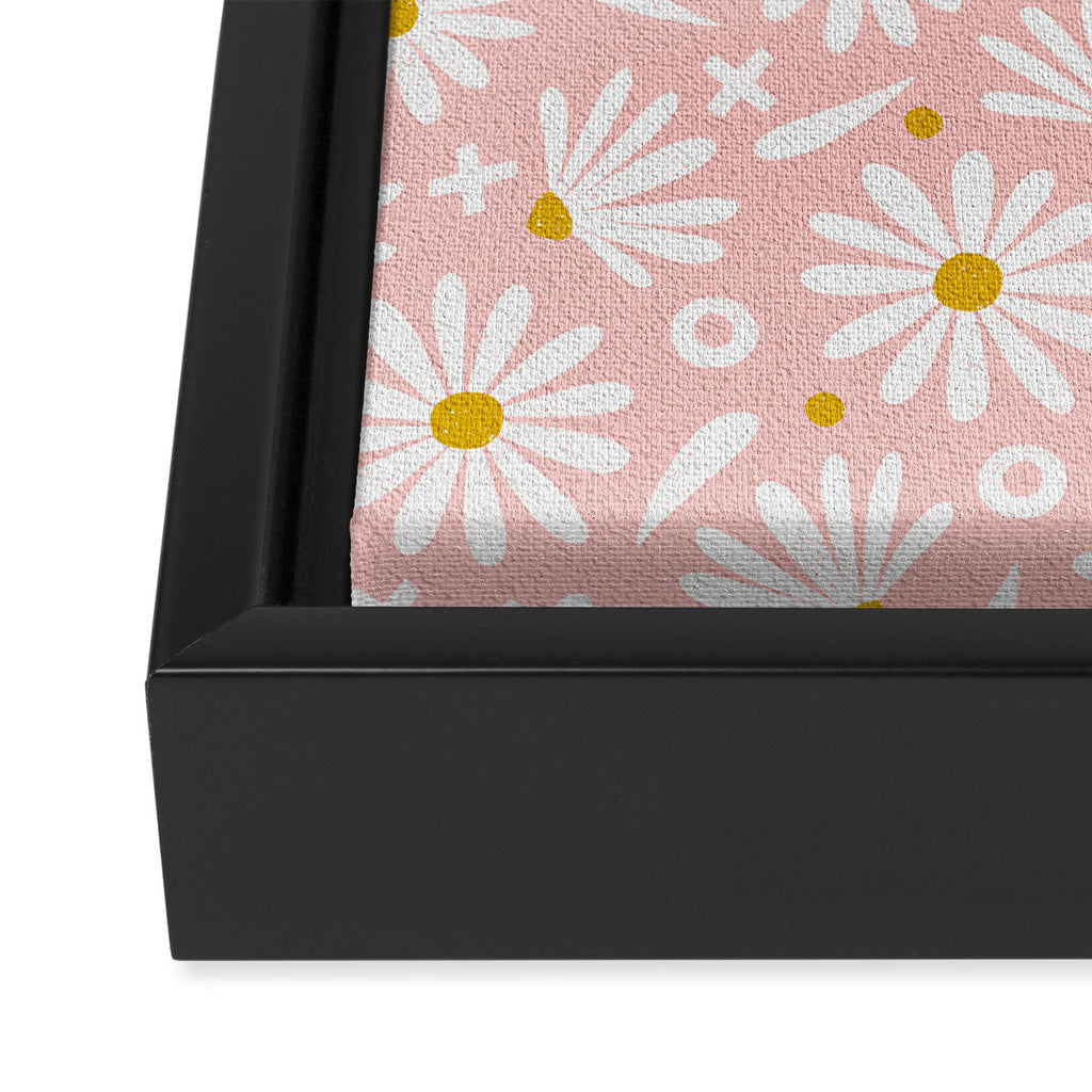 Daisies - Pink Framed Canvas Print Gallery Image 3