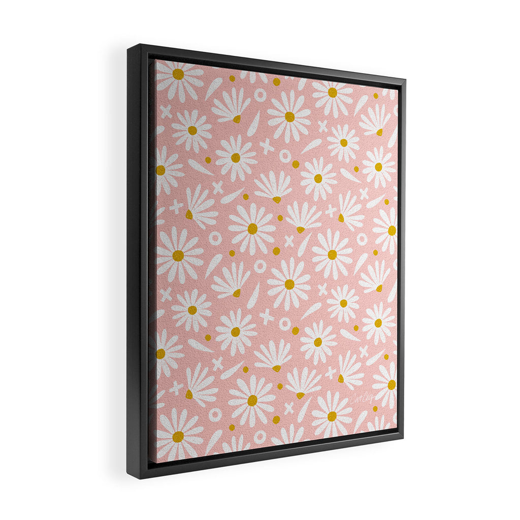 Daisies - Pink Framed Canvas Print Gallery Image 2