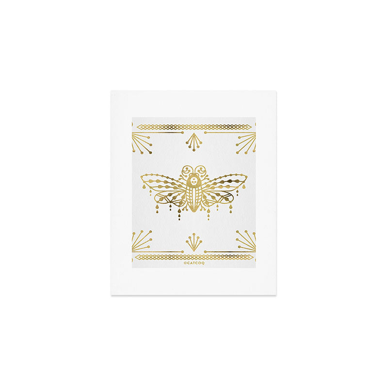 Death's Head Hawkmoth - Gold Palette Art Print Gallery Image 1