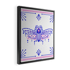 Death's Head Hawkmoth - Indigo & Pink Palette Framed Canvas Print Gallery Image 2