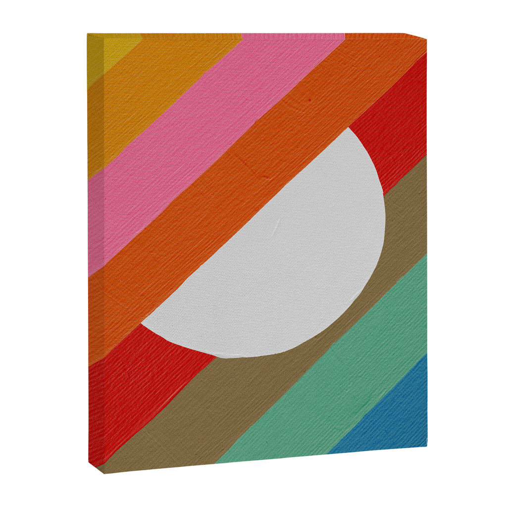Diagonal Color Blocking - Rainbow Moon Canvas Print Gallery Image 6