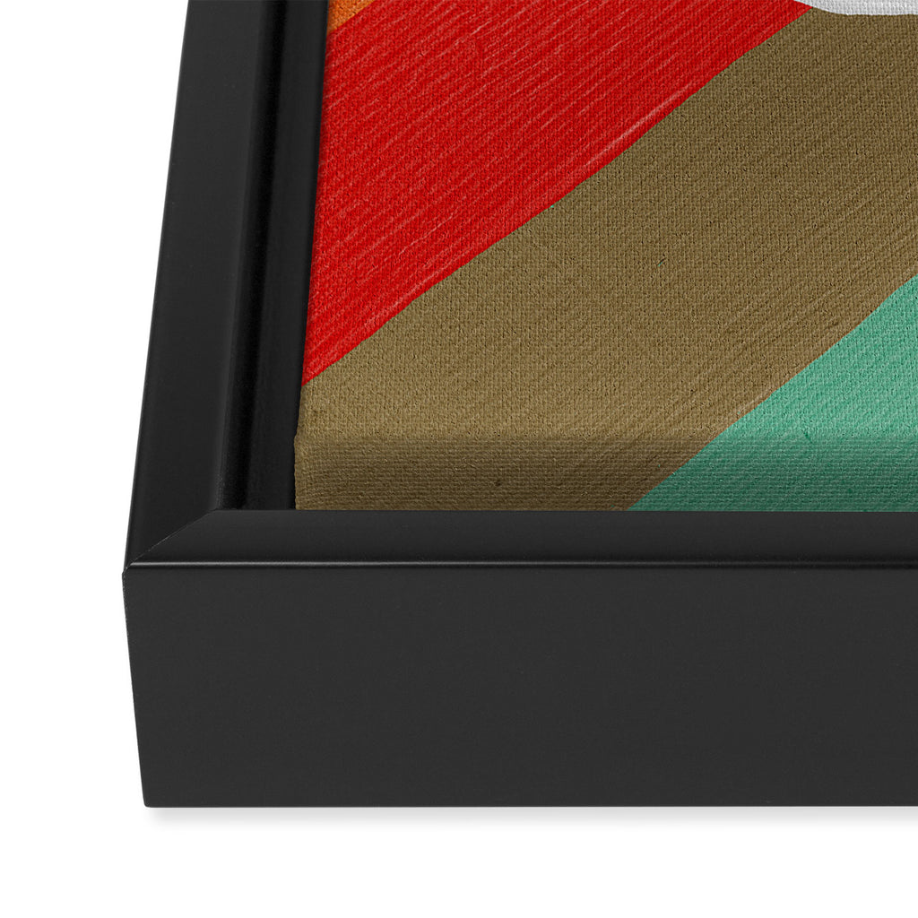 Diagonal Color Blocking - Rainbow Moon Framed Canvas Print Gallery Image 3