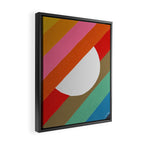 Diagonal Color Blocking - Rainbow Moon Framed Canvas Print Gallery Image 2