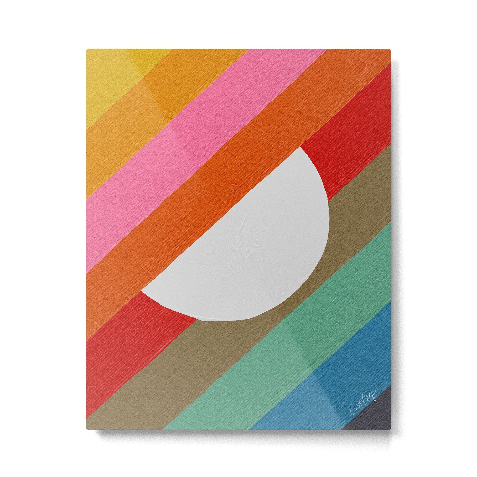 Diagonal Color Blocking - Rainbow Moon Metal Print Gallery Image 4