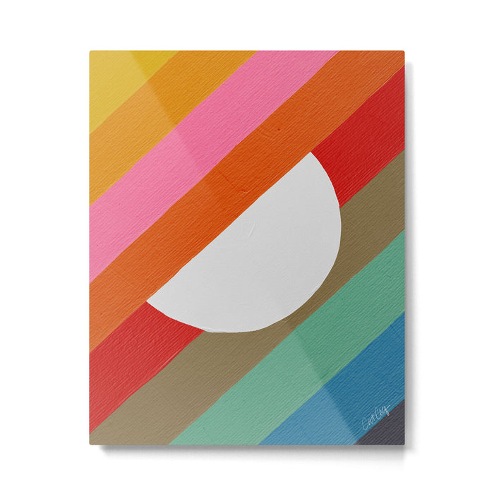 Diagonal Color Blocking - Rainbow Moon Metal Print Gallery Image 1