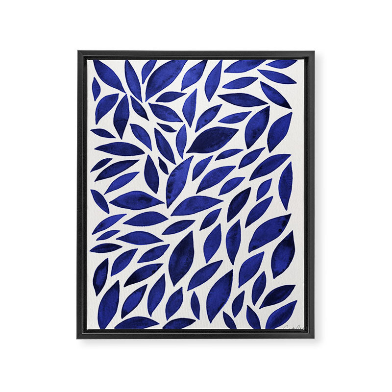 Diamond Leaves â Navy Framed Canvas Print Gallery Image 6