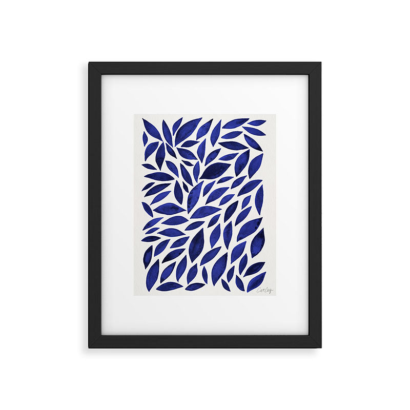 Diamond Leaves â Navy Framed Art Print Gallery Image 5