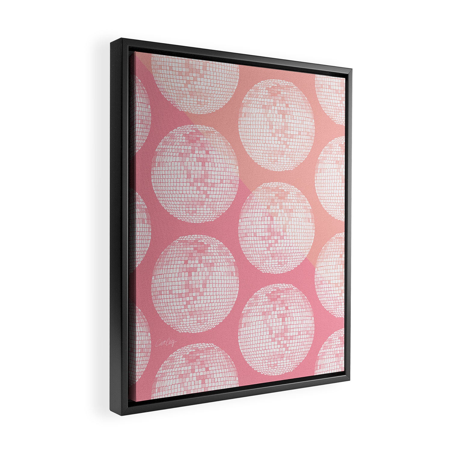 Disco Ball - Blush Framed Canvas Print Gallery Image 2
