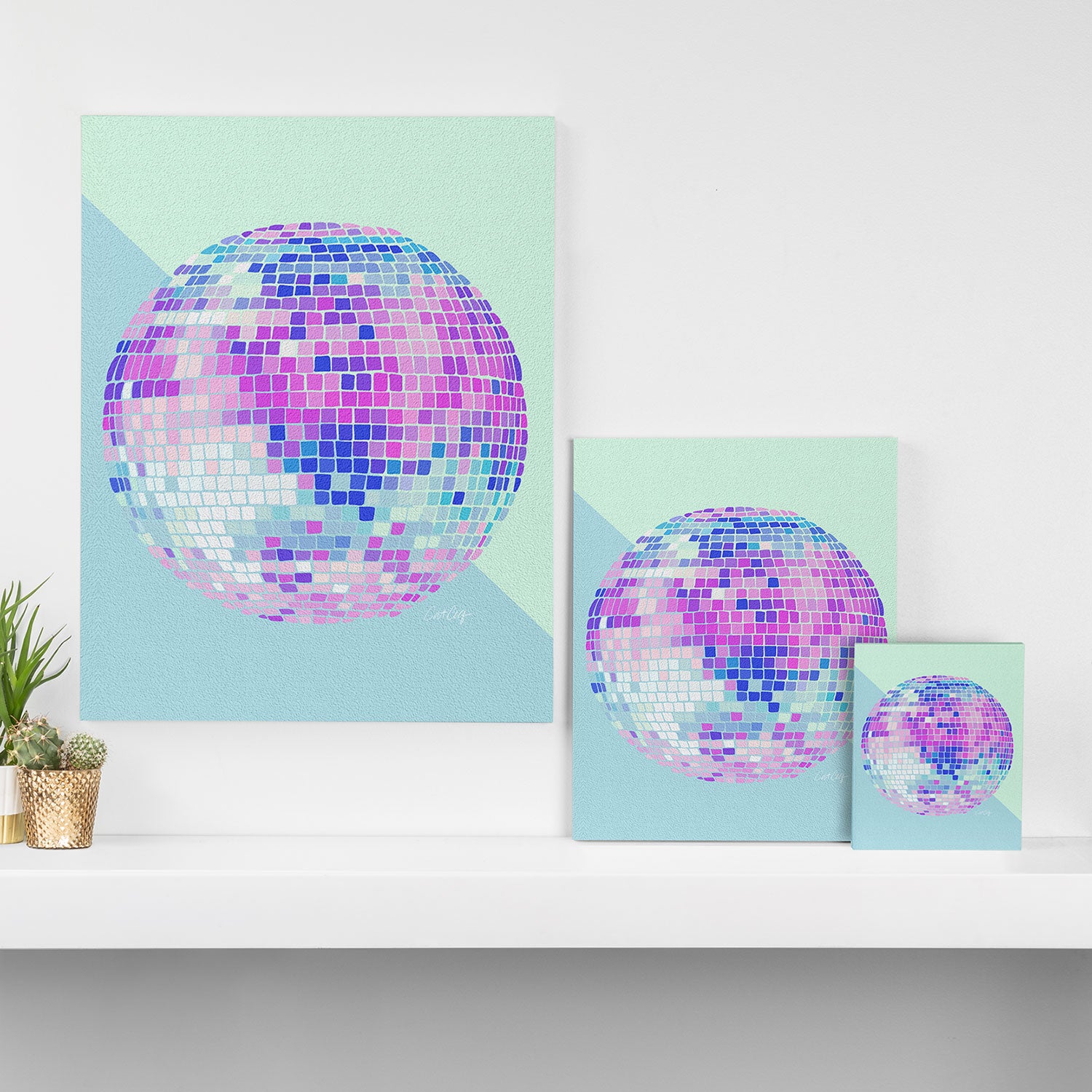 Disco Ball â Indigo Canvas Print Gallery Image 3