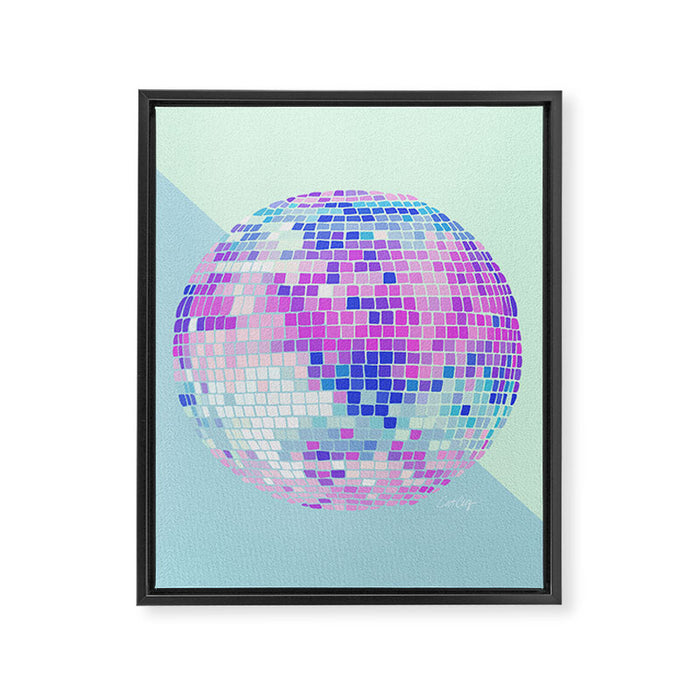 Disco Ball â Indigo Framed Canvas Print Gallery Image 1