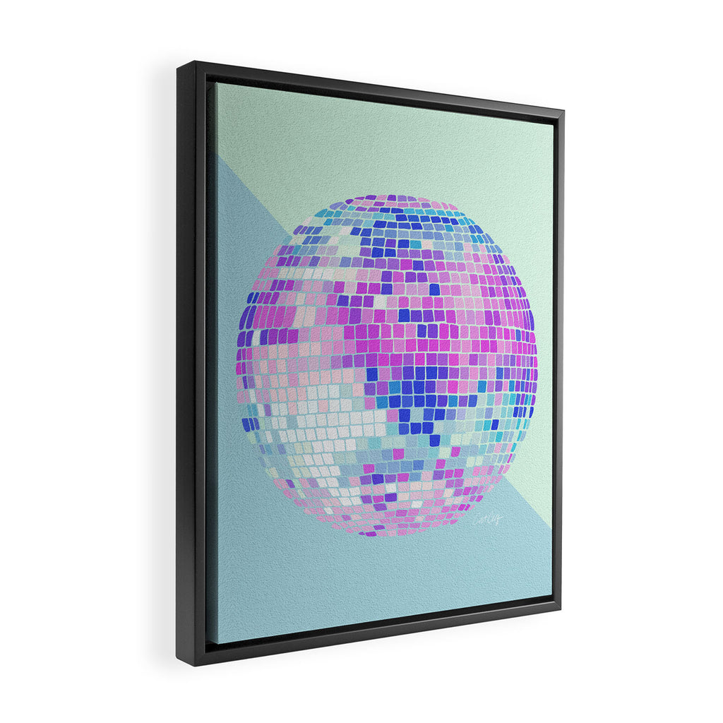 Disco Ball â Indigo Framed Canvas Print Gallery Image 2