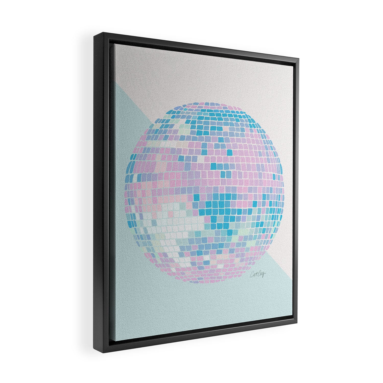 Disco Ball â Pastel Framed Canvas Print Gallery Image 2