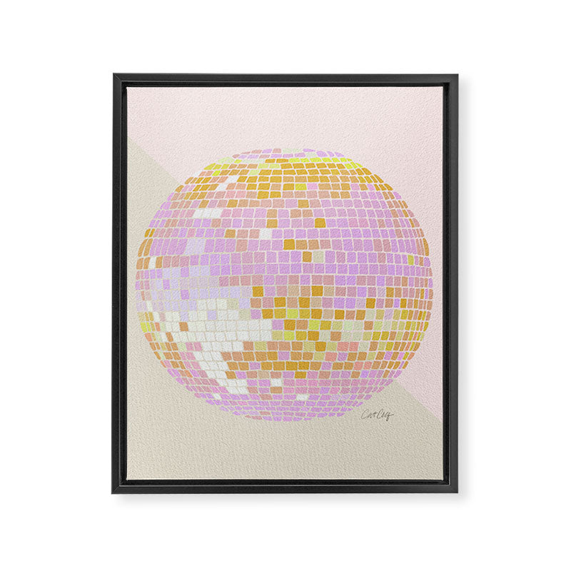 Disco Ball - Peach Framed Canvas Print Gallery Image 8