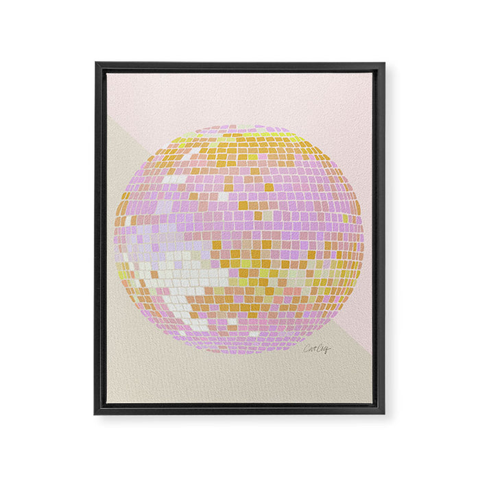 Disco Ball - Peach Framed Canvas Print Gallery Image 1