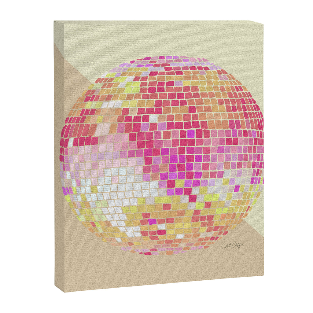 Disco Ball - Pink OmbrÃ© Canvas Print Gallery Image 8