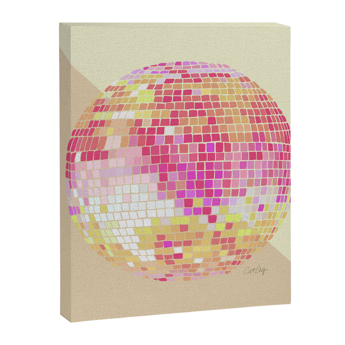 Disco Ball - Pink OmbrÃ© Canvas Print Gallery Image 1