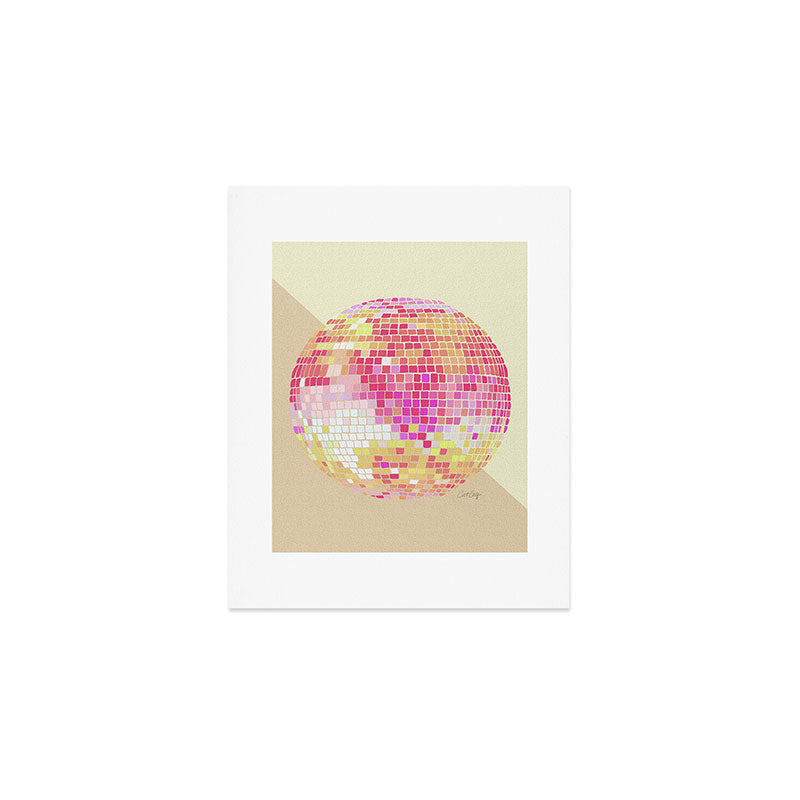 Disco Ball - Pink OmbrÃ© Art Print Gallery Image 1