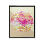 Disco Ball - Pink OmbrÃ© Framed Canvas Print Gallery Image 8