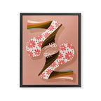 Disco Platforms - Blush & White Framed Canvas Print Gallery Image 6