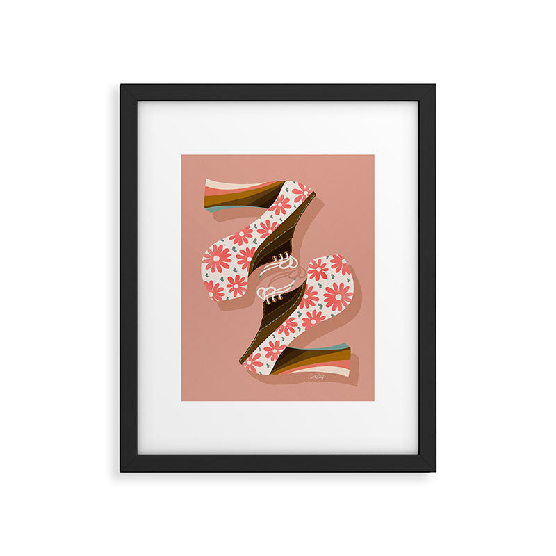 Disco Platforms - Blush & White Framed Art Print Gallery Image 5