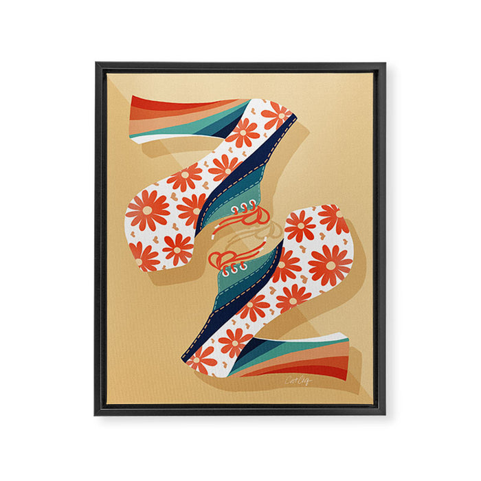 Disco Platforms â Retro Rainbow Framed Canvas Print Gallery Image 1